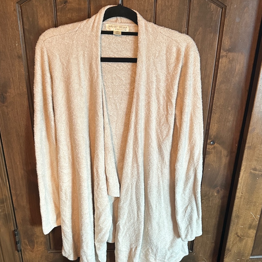Barefoot Dreams Cardigan Womens S/M Cream Like New Bamboo Chic Lite 436